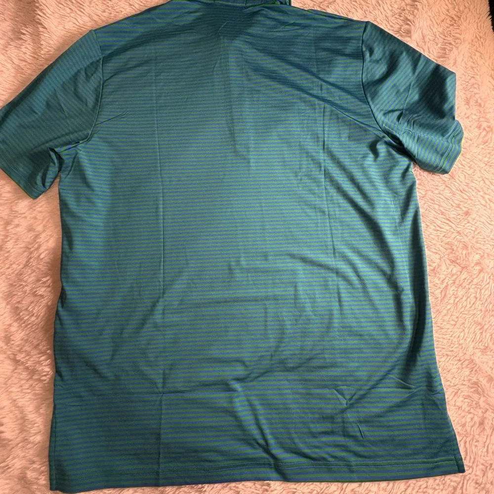 POLO RALPH LAUREN RLX Golf Green/blue Striped Short Sleeve Wicking Polo Shirt L
